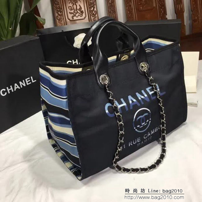 香奈兒CHANEL 66941 2018最新款大號沙灘牛仔帆布包 經典旅遊購物袋系列專櫃爆款DSC1155